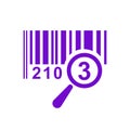 Barcode icon isolated sign symbol with magnifying glass. Flat line style for app, web and digital design Ã¢â¬â vector Royalty Free Stock Photo